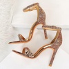 image:imageHee grand Womens Rhinestone Stiletto Heel Sandals Open Toe Ankle Strap Heels for Wedding Prom Party165champagne
