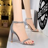 image:imageHee grand Womens Rhinestone Stiletto Heel Sandals Open Toe Ankle Strap Heels for Wedding Prom Party165silver