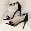 image:imageHee grand Womens Rhinestone Stiletto Heel Sandals Open Toe Ankle Strap Heels for Wedding Prom Party166black