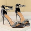 image:imageHee grand Womens Rhinestone Stiletto Heel Sandals Open Toe Ankle Strap Heels for Wedding Prom Party166silver