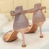 image:imageHee grand Womens Rhinestone Stiletto Heel Sandals Open Toe Ankle Strap Heels for Wedding Prom Party168champagne