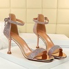 image:imageHee grand Womens Rhinestone Stiletto Heel Sandals Open Toe Ankle Strap Heels for Wedding Prom Party168champagne