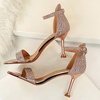 image:imageHee grand Womens Rhinestone Stiletto Heel Sandals Open Toe Ankle Strap Heels for Wedding Prom Party168champagne