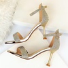 image:imageHee grand Womens Rhinestone Stiletto Heel Sandals Open Toe Ankle Strap Heels for Wedding Prom Party168gold