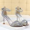 image:imageHee grand Womens Rhinestone Stiletto Heel Sandals Open Toe Ankle Strap Heels for Wedding Prom Party168silver