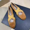 image:imageHee grand Womens Round Toe Cross Elastic Straps Ballet Flats Soft Dancing Shoes Retro Mary Janes Shoes Comfortable Walking Shoes762khaki