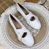 image:imageHee grand Womens Round Toe Cross Elastic Straps Ballet Flats Soft Dancing Shoes Retro Mary Janes Shoes Comfortable Walking Shoes762white