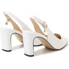 image:imageHee grand Womens Slingback Pointed Toe Chunky Heels Pumps Comfort Office Lady High Heeled Sandals Patent Leather Dress ShoesWhite