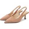 image:imageHee grand Womens Slingback Pointed Toe Stiletto Mid Heels Pumps Comfort Office Lady Sandals Suede Dress Shoes Kitten Heels for WomenApricot