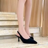 image:imageHee grand Womens Slingback Pointed Toe Stiletto Mid Heels Pumps Comfort Office Lady Sandals Suede Dress Shoes Kitten Heels for WomenBlack