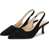 image:imageHee grand Womens Slingback Pointed Toe Stiletto Mid Heels Pumps Comfort Office Lady Sandals Suede Dress Shoes Kitten Heels for WomenBlack