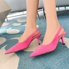 image:imageHee grand Womens Slingback Pointed Toe Stiletto Mid Heels Pumps Comfort Office Lady Sandals Suede Dress Shoes Kitten Heels for WomenRose