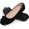image:imageHee grand Womens Slip On Ballet Flats Cute Flowers Soft Flock Round Toe Flat Shoes1black