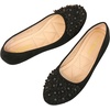 image:imageHee grand Womens Slip On Ballet Flats Cute Flowers Soft Flock Round Toe Flat ShoesBlack
