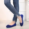 image:imageHee grand Womens Slip On Ballet Flats Cute Flowers Soft Flock Round Toe Flat ShoesBlue
