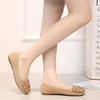 image:imageHee grand Womens Slip On Ballet Flats Cute Flowers Soft Flock Round Toe Flat ShoesKhaki