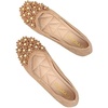 image:imageHee grand Womens Slip On Ballet Flats Cute Flowers Soft Flock Round Toe Flat ShoesKhaki
