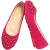 image:imageHee grand Womens Slip On Ballet Flats Cute Flowers Soft Flock Round Toe Flat ShoesRose