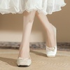 image:imageHee grand Womens Square Toe Ballet Flats with Bow Casual Comfortable SlipOn Ballerina Shoes Dressy Satin Flat Shoes472beige