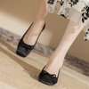 image:imageHee grand Womens Square Toe Ballet Flats with Bow Casual Comfortable SlipOn Ballerina Shoes Dressy Satin Flat Shoes472black