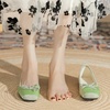 image:imageHee grand Womens Square Toe Ballet Flats with Bow Casual Comfortable SlipOn Ballerina Shoes Dressy Satin Flat Shoes472green