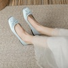 image:imageHee grand Womens Square Toe Ballet Flats with Bow Casual Comfortable SlipOn Ballerina Shoes Dressy Satin Flat Shoes473blue