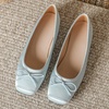 image:imageHee grand Womens Square Toe Ballet Flats with Bow Casual Comfortable SlipOn Ballerina Shoes Dressy Satin Flat Shoes473blue