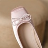 image:imageHee grand Womens Square Toe Ballet Flats with Bow Casual Comfortable SlipOn Ballerina Shoes Dressy Satin Flat Shoes473pink