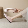 image:imageHee grand Womens Square Toe Ballet Flats with Bow Casual Comfortable SlipOn Ballerina Shoes Dressy Satin Flat Shoes473pink