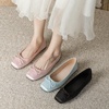 image:imageHee grand Womens Square Toe Ballet Flats with Bow Casual Comfortable SlipOn Ballerina Shoes Dressy Satin Flat Shoes473pink