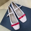 image:imageHee grand Womens Square Toe Bowknot Mary Jane Shoes Ankle Strap Ballet Flats Comfortable Suede Dress ShoesLight Pink