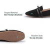 image:imageHee grand Womens Square Toe Flats Faux Suede Casual Womens Flats Comfort SlipOn Loafers Work OfficeAblack