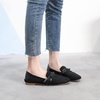 image:imageHee grand Womens Square Toe Flats Faux Suede Casual Womens Flats Comfort SlipOn Loafers Work OfficeAblack