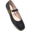 image:imageHee grand Womens Square Toe Mary Jane Shoes Ankle Strap Ballet Flats Comfortable PU Leather Dress ShoesBlack