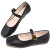 image:imageHee grand Womens Square Toe Mary Jane Shoes Ankle Strap Ballet Flats Comfortable PU Leather Dress ShoesBlack