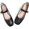image:imageHee grand Womens Square Toe Mary Jane Shoes Ankle Strap Ballet Flats Comfortable PU Leather Dress ShoesBlack