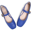 image:imageHee grand Womens Square Toe Mary Jane Shoes Ankle Strap Ballet Flats Comfortable PU Leather Dress ShoesBlue
