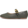 image:imageHee grand Womens Square Toe Mary Jane Shoes Ankle Strap Ballet Flats Comfortable PU Leather Dress ShoesDark Green