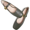 image:imageHee grand Womens Square Toe Mary Jane Shoes Ankle Strap Ballet Flats Comfortable PU Leather Dress ShoesDark Green