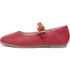 image:imageHee grand Womens Square Toe Mary Jane Shoes Ankle Strap Ballet Flats Comfortable PU Leather Dress ShoesDark Red