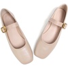 image:imageHee grand Womens Square Toe Mary Jane Shoes Ankle Strap Ballet Flats Comfortable PU Leather Dress ShoesKhaki