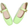 image:imageHee grand Womens Square Toe Mary Jane Shoes Ankle Strap Ballet Flats Comfortable PU Leather Dress ShoesLight Green