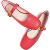 image:imageHee grand Womens Square Toe Mary Jane Shoes Ankle Strap Ballet Flats Comfortable PU Leather Dress ShoesRed