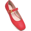 image:imageHee grand Womens Square Toe Mary Jane Shoes Ankle Strap Ballet Flats Comfortable PU Leather Dress ShoesRed