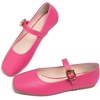 image:imageHee grand Womens Square Toe Mary Jane Shoes Ankle Strap Ballet Flats Comfortable PU Leather Dress ShoesRose Red