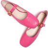 image:imageHee grand Womens Square Toe Mary Jane Shoes Ankle Strap Ballet Flats Comfortable PU Leather Dress ShoesRose Red
