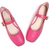 image:imageHee grand Womens Square Toe Mary Jane Shoes Ankle Strap Ballet Flats Comfortable PU Leather Dress ShoesRose Red