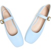 image:imageHee grand Womens Square Toe Mary Jane Shoes Ankle Strap Ballet Flats Comfortable PU Leather Dress ShoesSky Blue