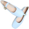image:imageHee grand Womens Square Toe Mary Jane Shoes Ankle Strap Ballet Flats Comfortable PU Leather Dress ShoesSky Blue