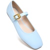 image:imageHee grand Womens Square Toe Mary Jane Shoes Ankle Strap Ballet Flats Comfortable PU Leather Dress ShoesSky Blue
